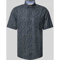 Tom Tailor Regular Fit Freizeithemd mit Allover-Muster in Dunkelblau, Größe S von Tom Tailor