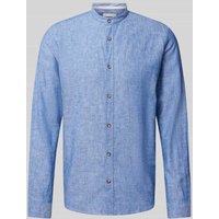 Tom Tailor Regular Fit Freizeithemd mit Maokragen in Jeansblau, Größe L von Tom Tailor