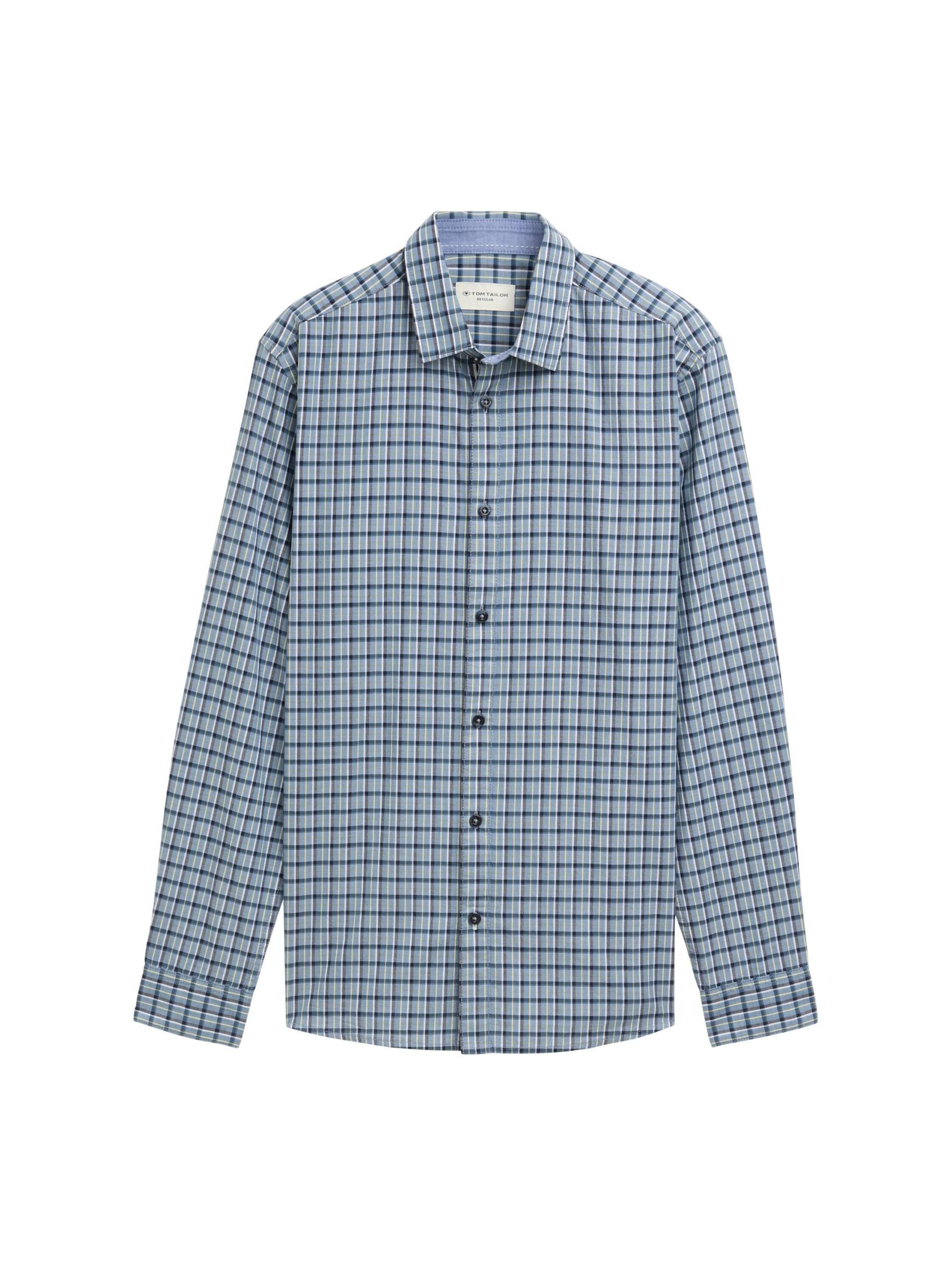 Tom Tailor - Regular Fit Hemd mit Karomuster mystical blue lime check - Gr. - XXXL von Tom Tailor