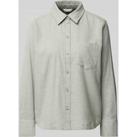 Tom Tailor Regular Fit Hemdbluse aus reiner Baumwolle mit Fischgrätenmuster in Hellgruen, Größe 38 von Tom Tailor