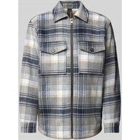 Tom Tailor Regular Fit Hemdjacke mit Teddyfell-Futter und aufgesetzten Brusttaschen in Hellgrau Melange, Größe XL von Tom Tailor