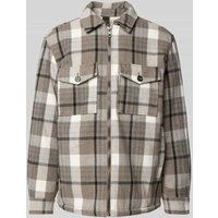 Tom Tailor Regular Fit Hemdjacke mit Teddyfell-Futter in Taupe, Größe M von Tom Tailor