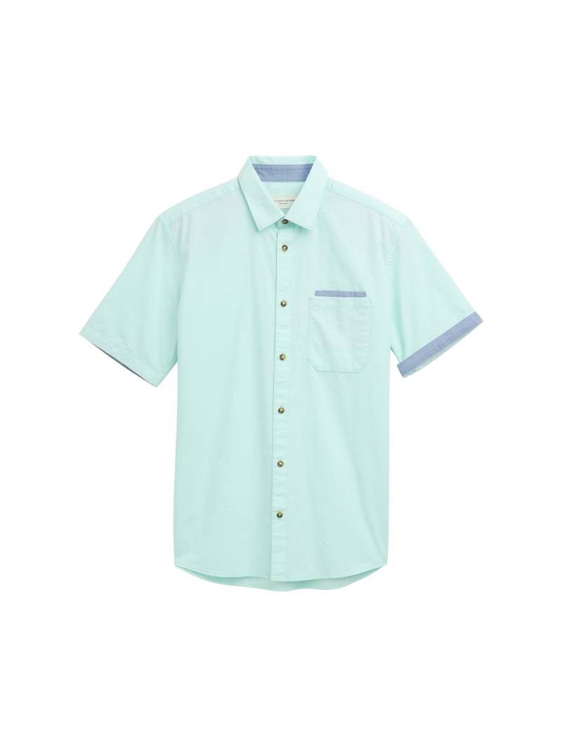 Tom Tailor - Regular Fit Kurzarmhemd mit Brusttasche bright mint structure - Gr. - M von Tom Tailor