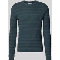 Tom Tailor Regular Fit Strickpullover aus reiner Baumwolle mit Strickmuster in Rauchblau, Größe XXL von Tom Tailor