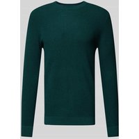 Tom Tailor Regular Fit Strickpullover mit geripptem Rundhalsausschnitt in Dunkelgruen, Größe XXL von Tom Tailor