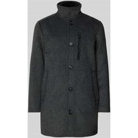 Tom Tailor Regular Fit Wollmantel in Melange mit Reißverschlussbrusttasche in Anthrazit, Größe XL von Tom Tailor