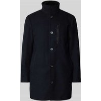 Tom Tailor Regular Fit Wollmantel in Melange mit Reißverschlussbrusttasche in Marine, Größe XXL von Tom Tailor