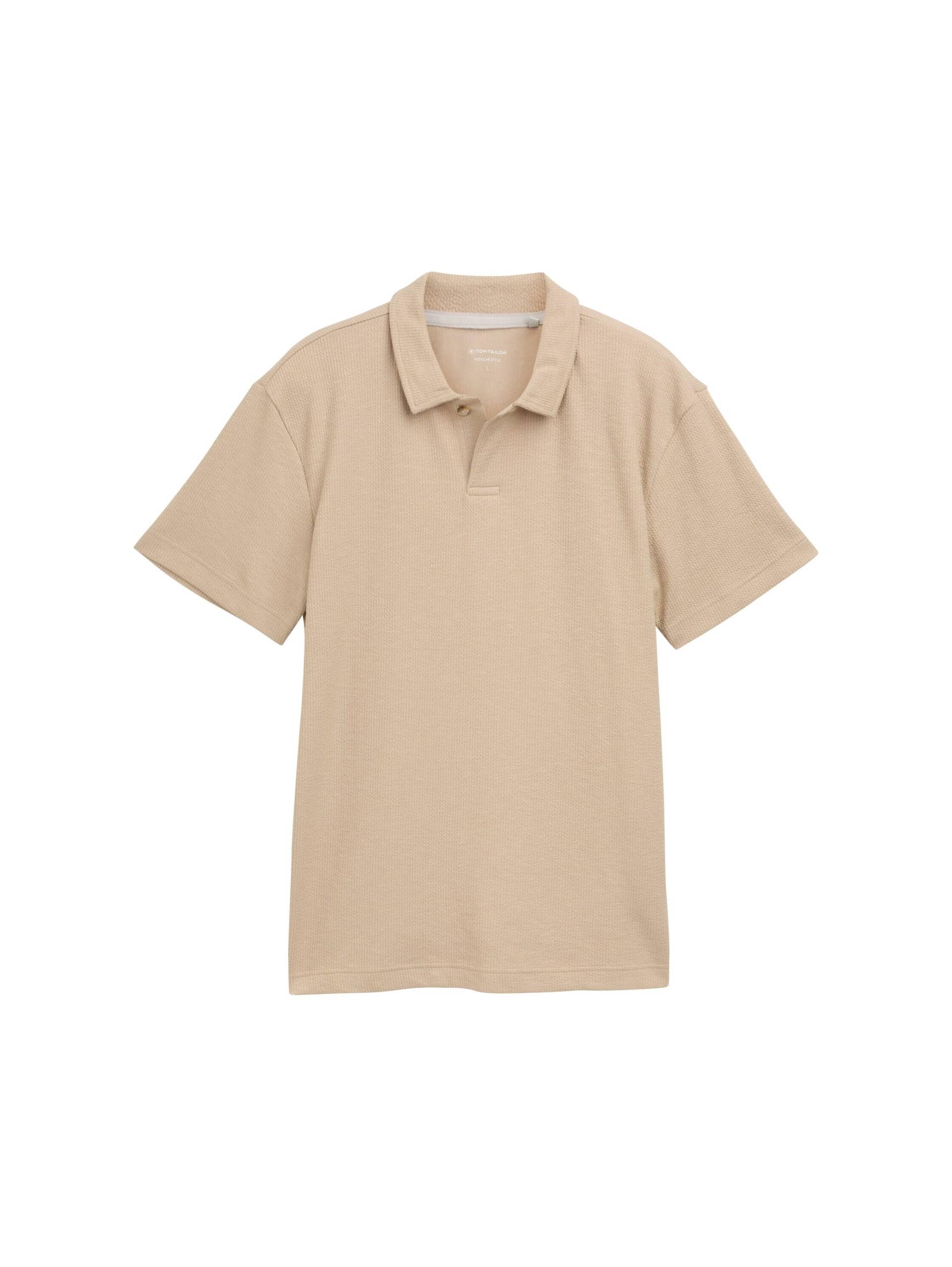 Tom Tailor - Ripp Poloshirt mit Stretch-Anteil silver ecru - Gr. - XXL von Tom Tailor