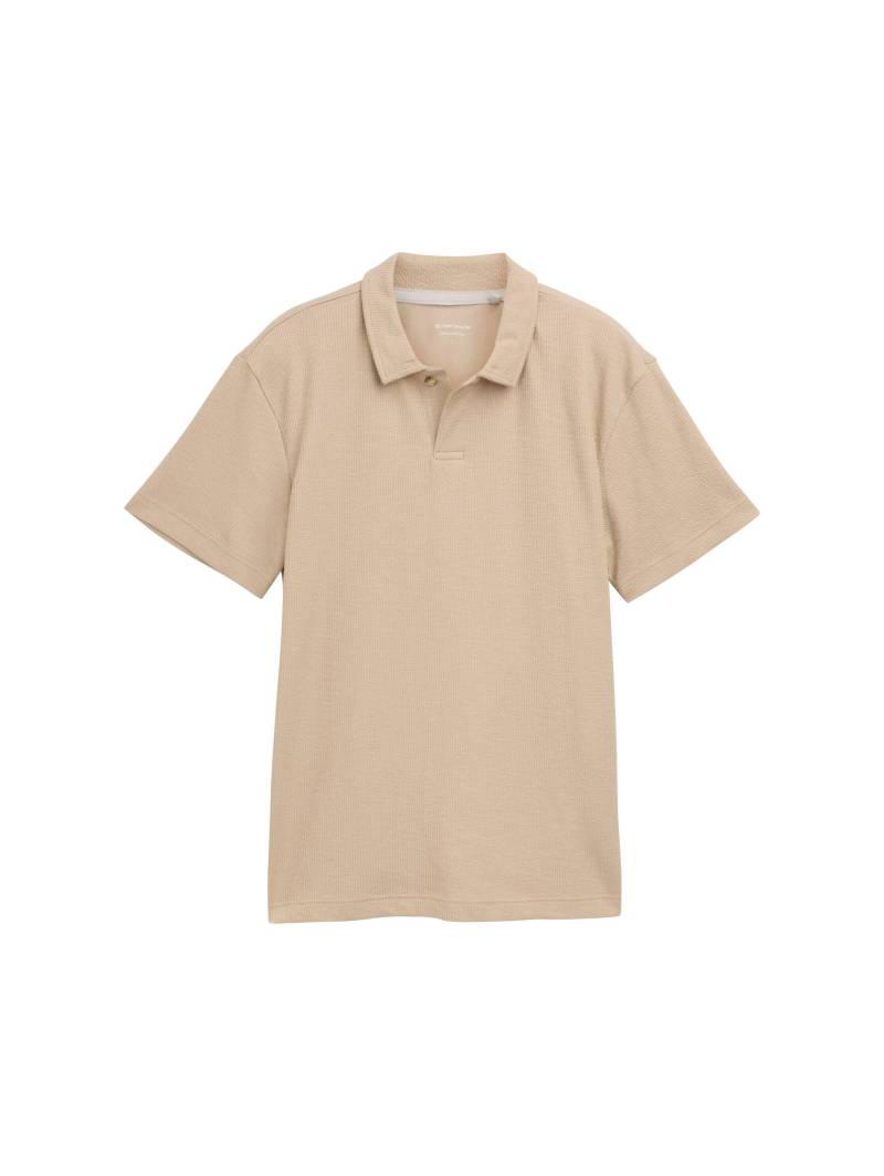 Tom Tailor - Ripp Poloshirt mit Stretch-Anteil silver ecru - Gr. - XXL von Tom Tailor