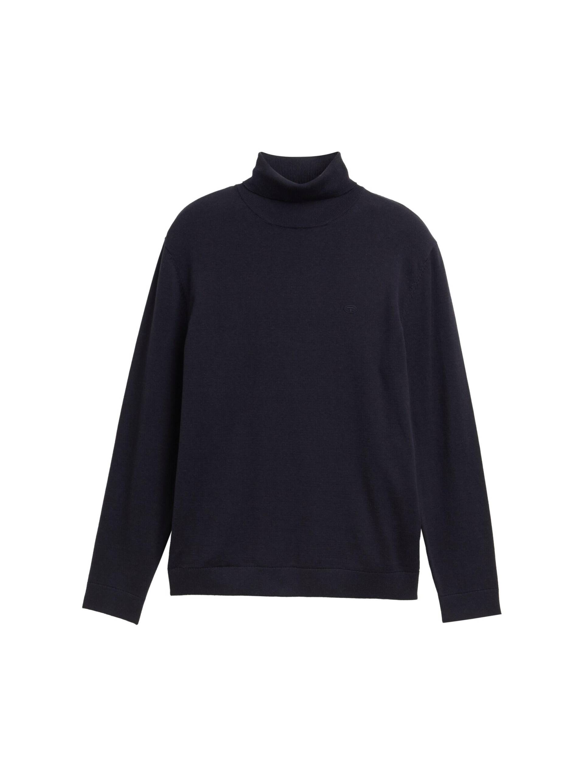 Tom Tailor - Rollkragenpullover aus Baumwolle knitted navy melange - Gr. - M von Tom Tailor