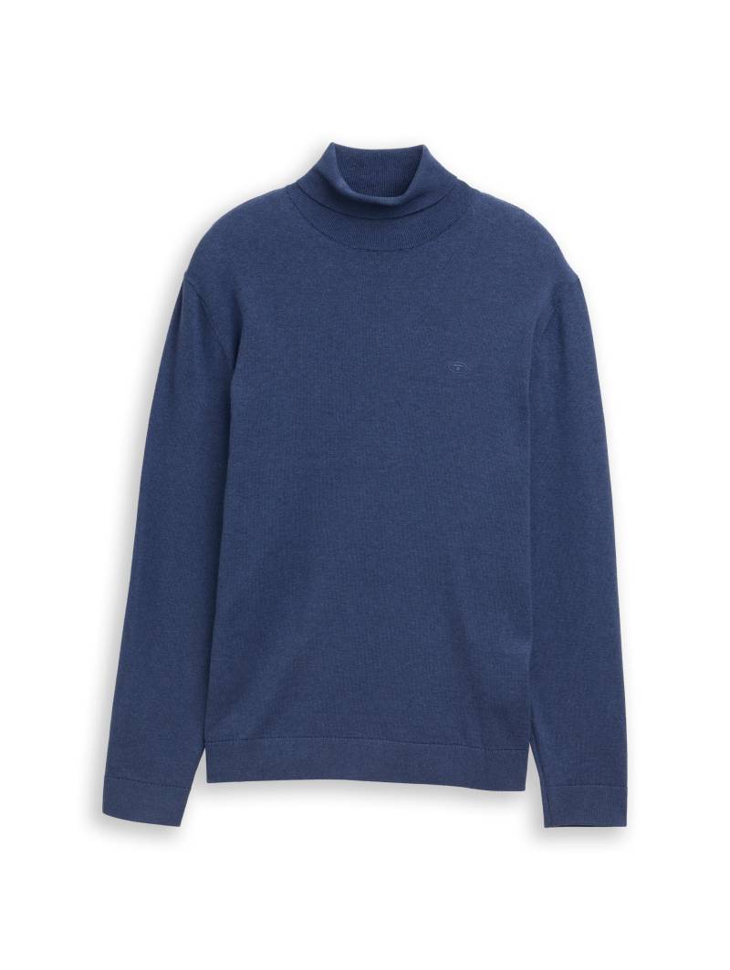 Tom Tailor - Rollkragenpullover aus Baumwolle ocean blue melange - Gr. - M von Tom Tailor