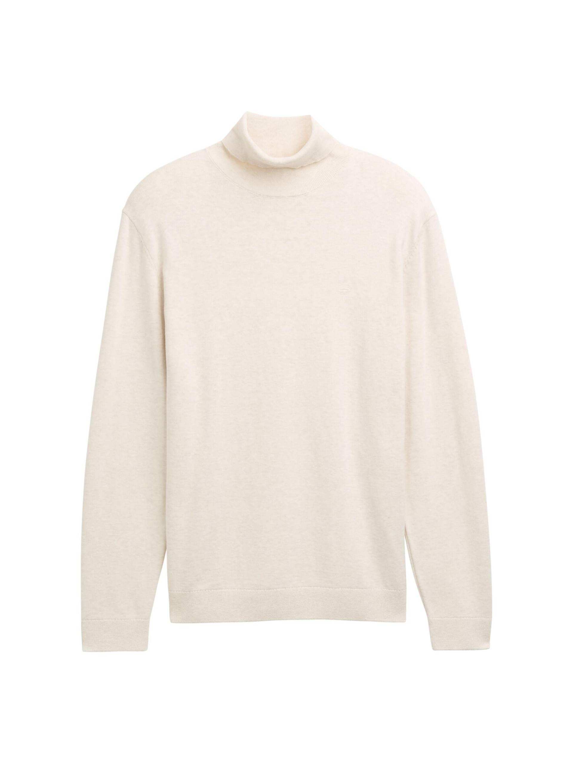 Tom Tailor - Rollkragenpullover aus Baumwolle soft buttercream melange - Gr. - L von Tom Tailor