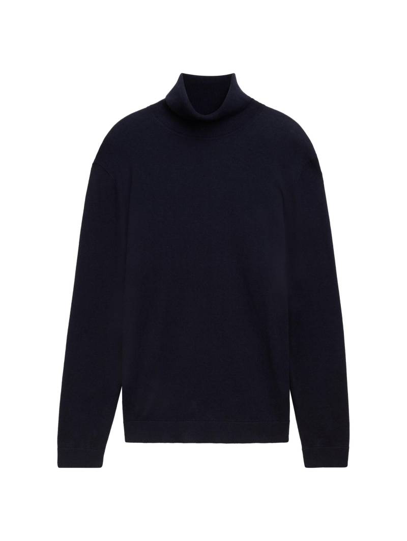 Tom Tailor - Rollkragenpullover mit Cashmere knitted navy melange - Gr. - XXL von Tom Tailor