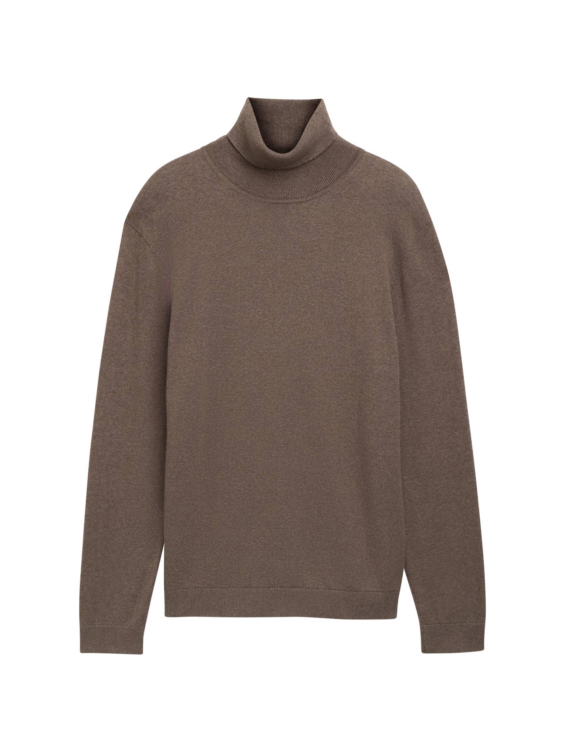 Tom Tailor - Rollkragenpullover mit Cashmere wood brown melange - Gr. - XXL von Tom Tailor