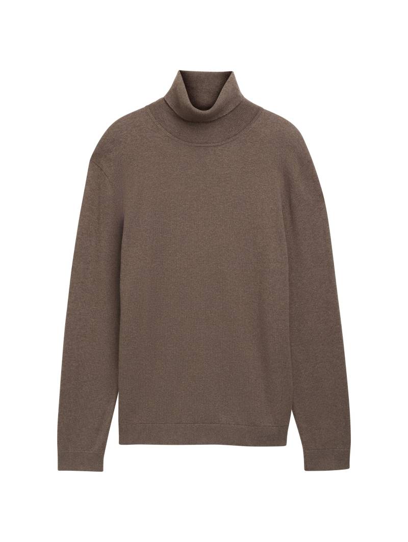 Tom Tailor - Rollkragenpullover mit Cashmere wood brown melange - Gr. - XXL von Tom Tailor