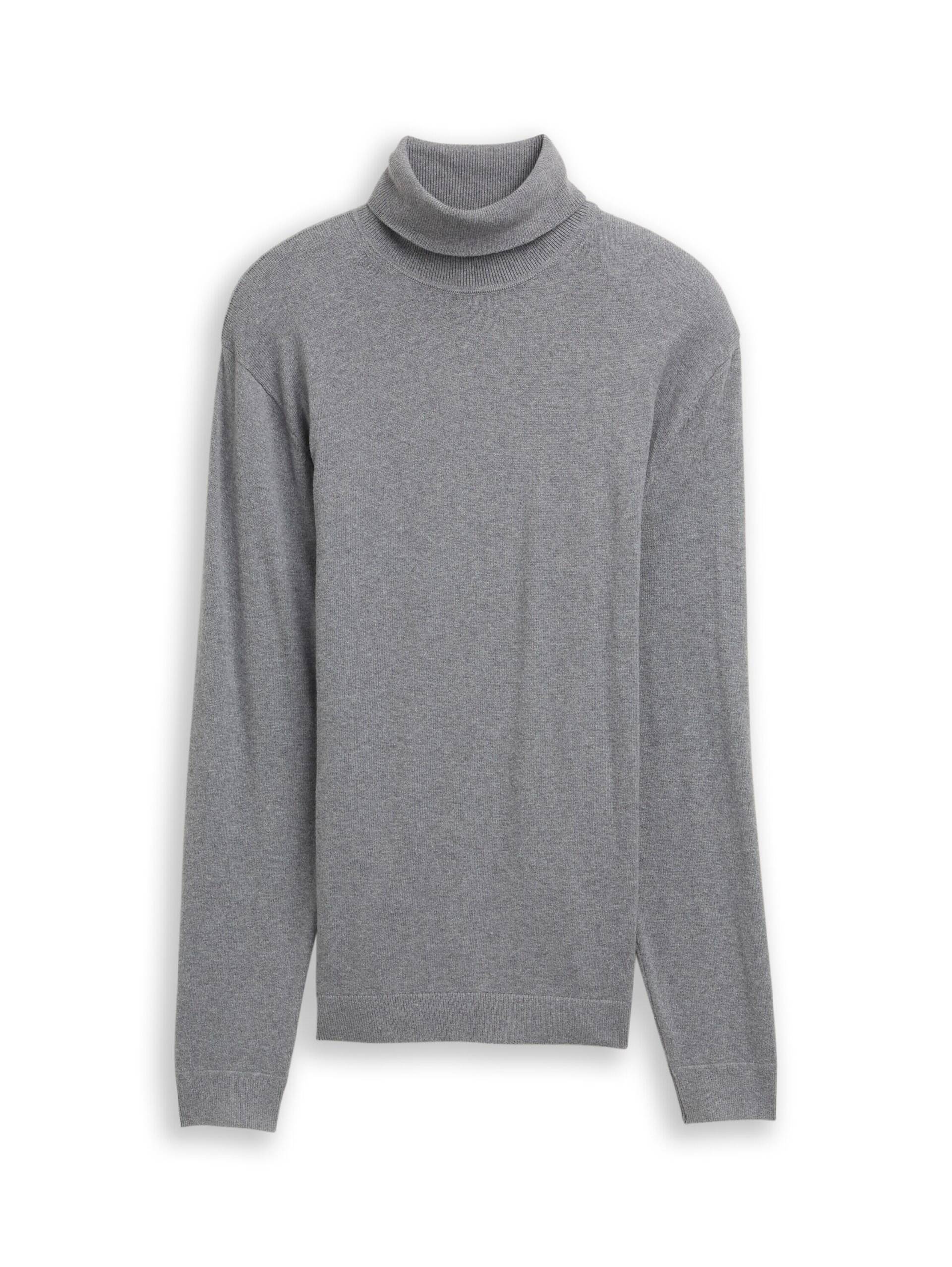 Tom Tailor - Rollkragenpullover mit Kaschmir-Anteil classic dark grey melange - Gr. - XXXL von Tom Tailor