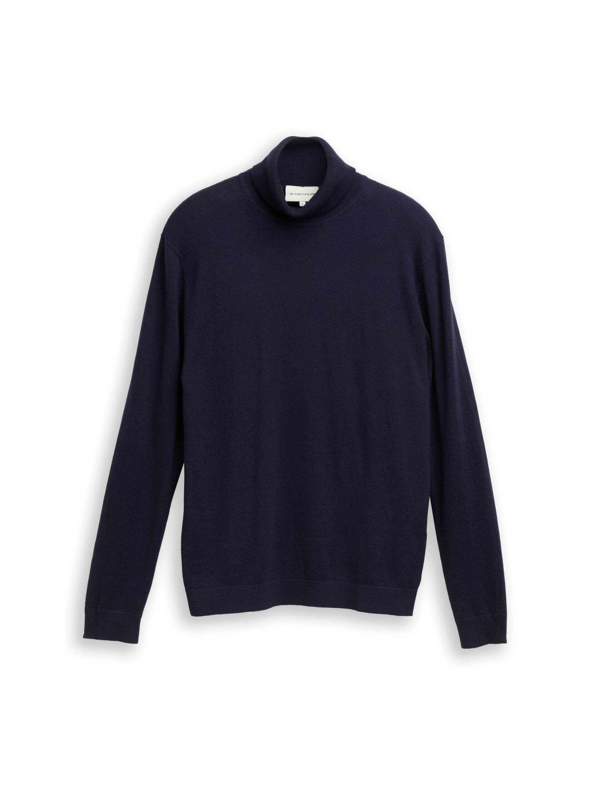 Tom Tailor - Rollkragenpullover mit Kaschmir-Anteil knitted navy melange - Gr. - XXL von Tom Tailor