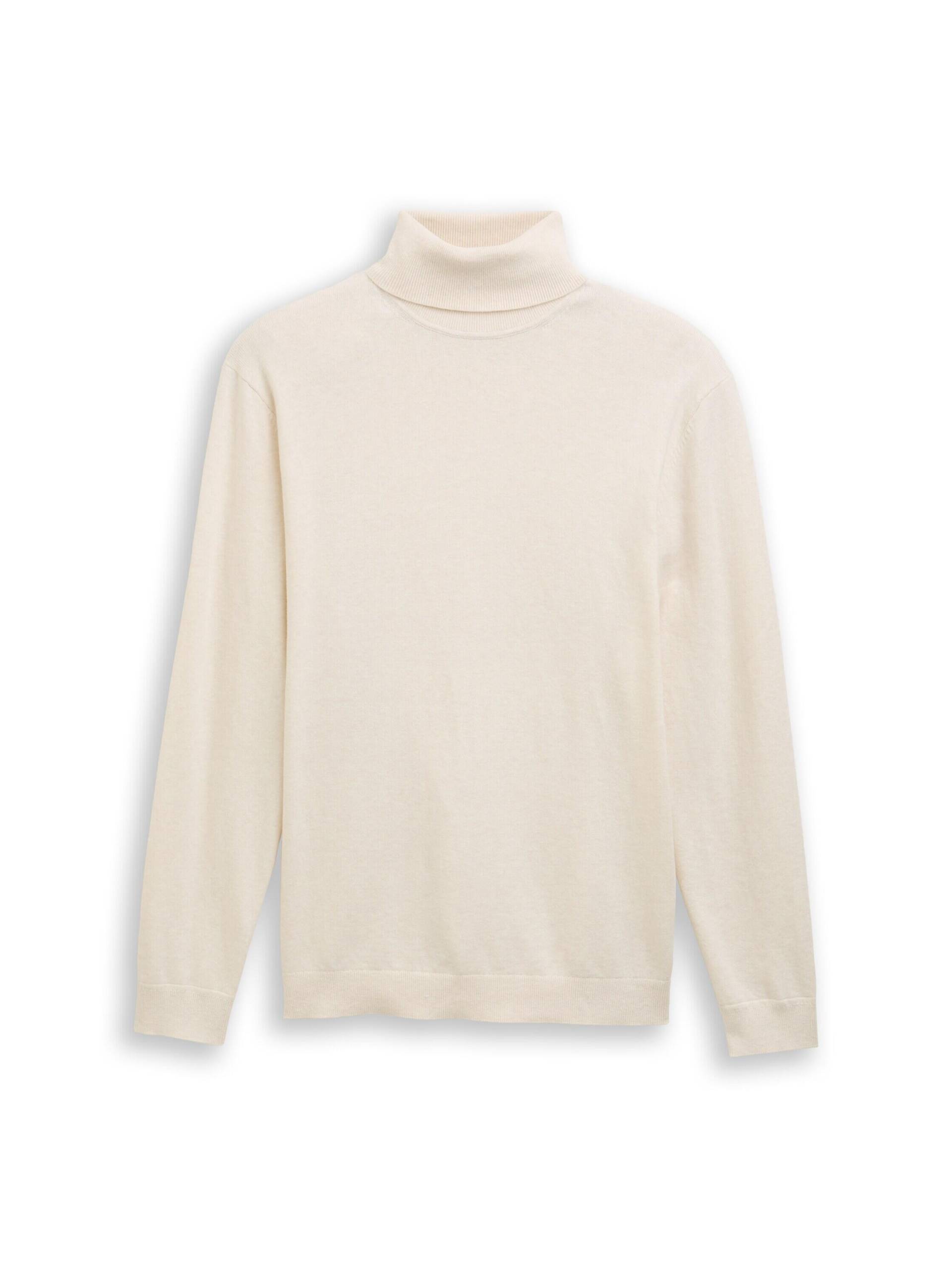 Tom Tailor - Rollkragenpullover mit Kaschmir-Anteil soft buttercream melange - Gr. - XL von Tom Tailor