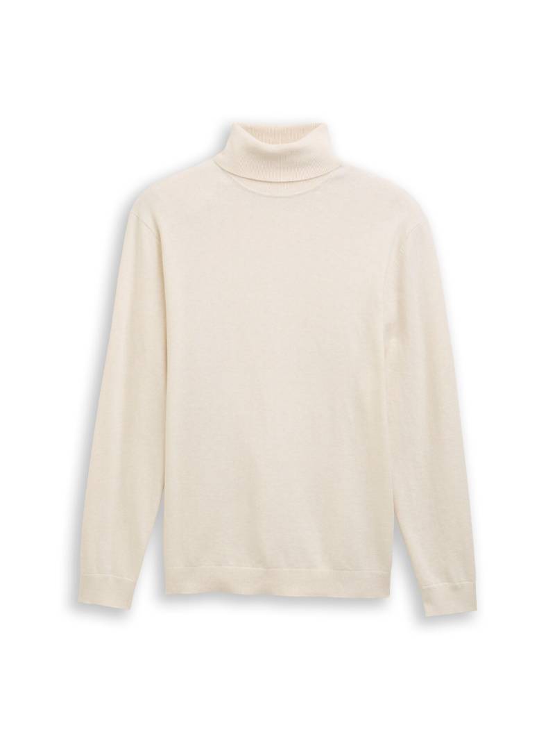 Tom Tailor - Rollkragenpullover mit Kaschmir-Anteil soft buttercream melange - Gr. - XXXL von Tom Tailor