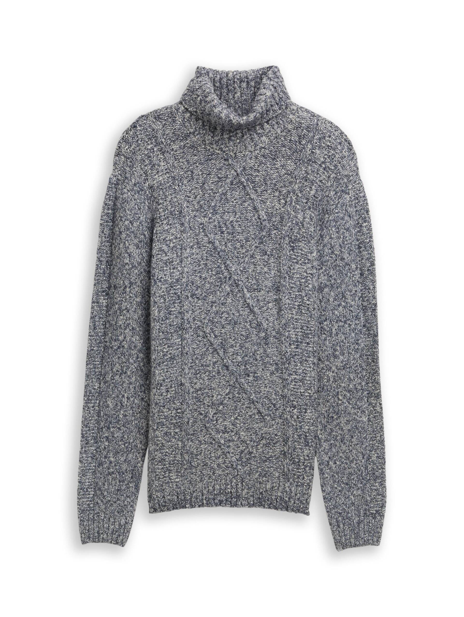 Tom Tailor - Rollkragenpullover multicolor blue structure - Gr. - XXXL von Tom Tailor