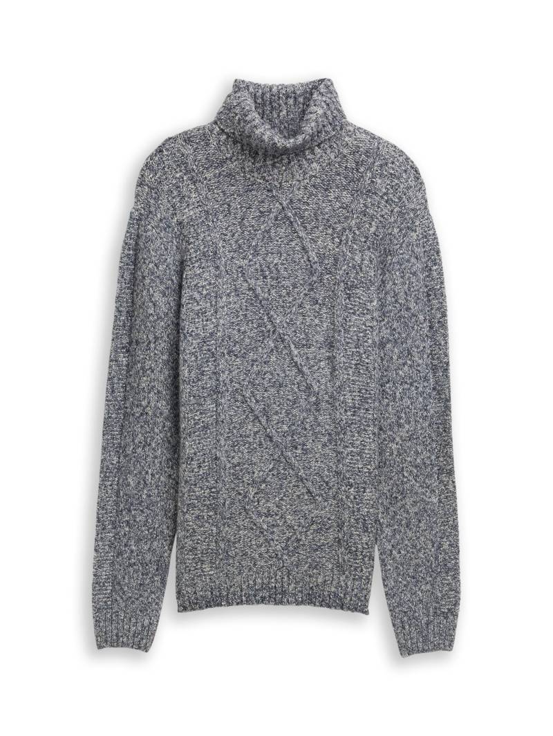 Tom Tailor - Rollkragenpullover multicolor blue structure - Gr. - XXXL von Tom Tailor