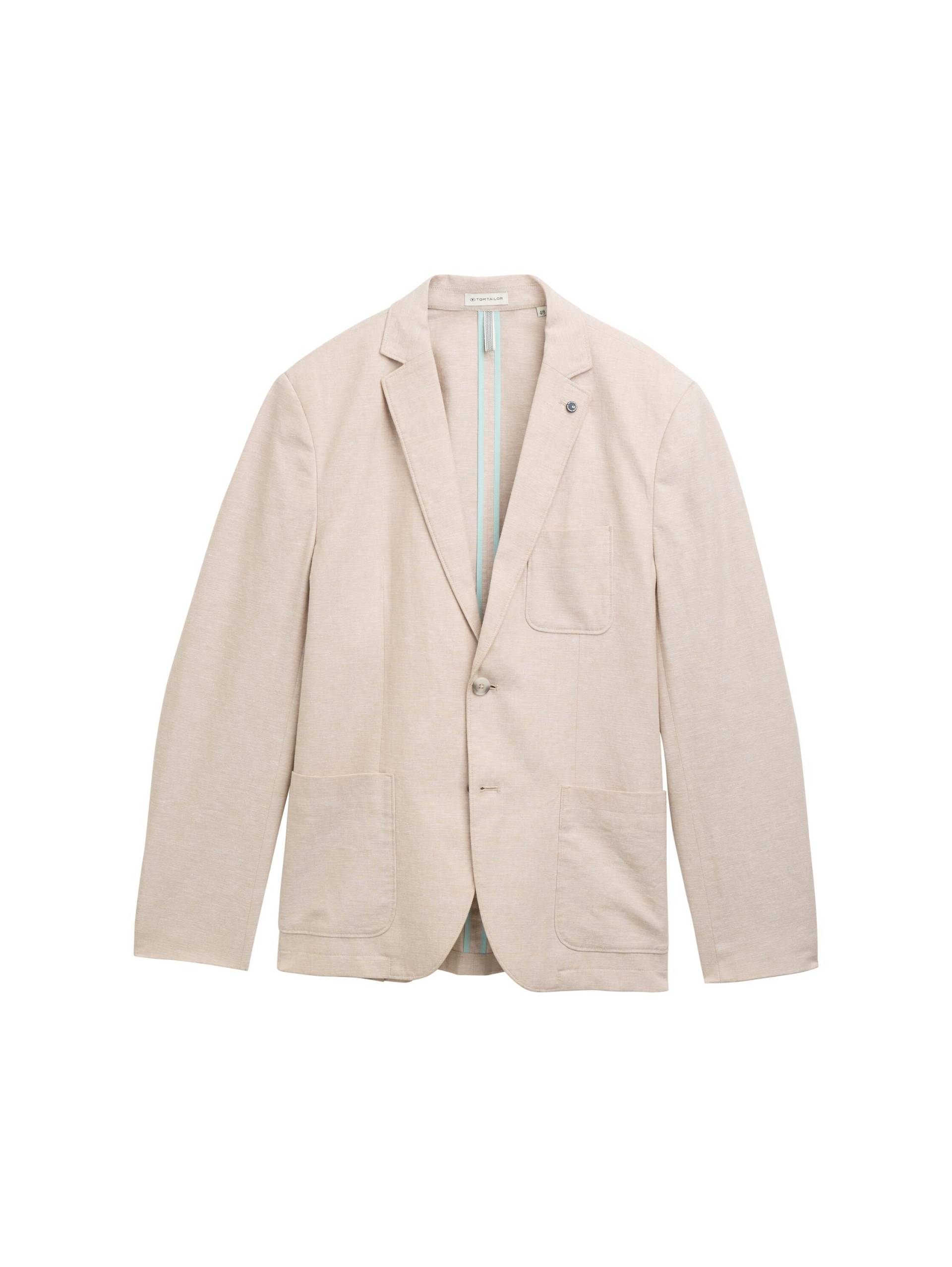 Tom Tailor - Sakko mit Leinenanteil silver ecru chambray - Gr. - 52 von Tom Tailor