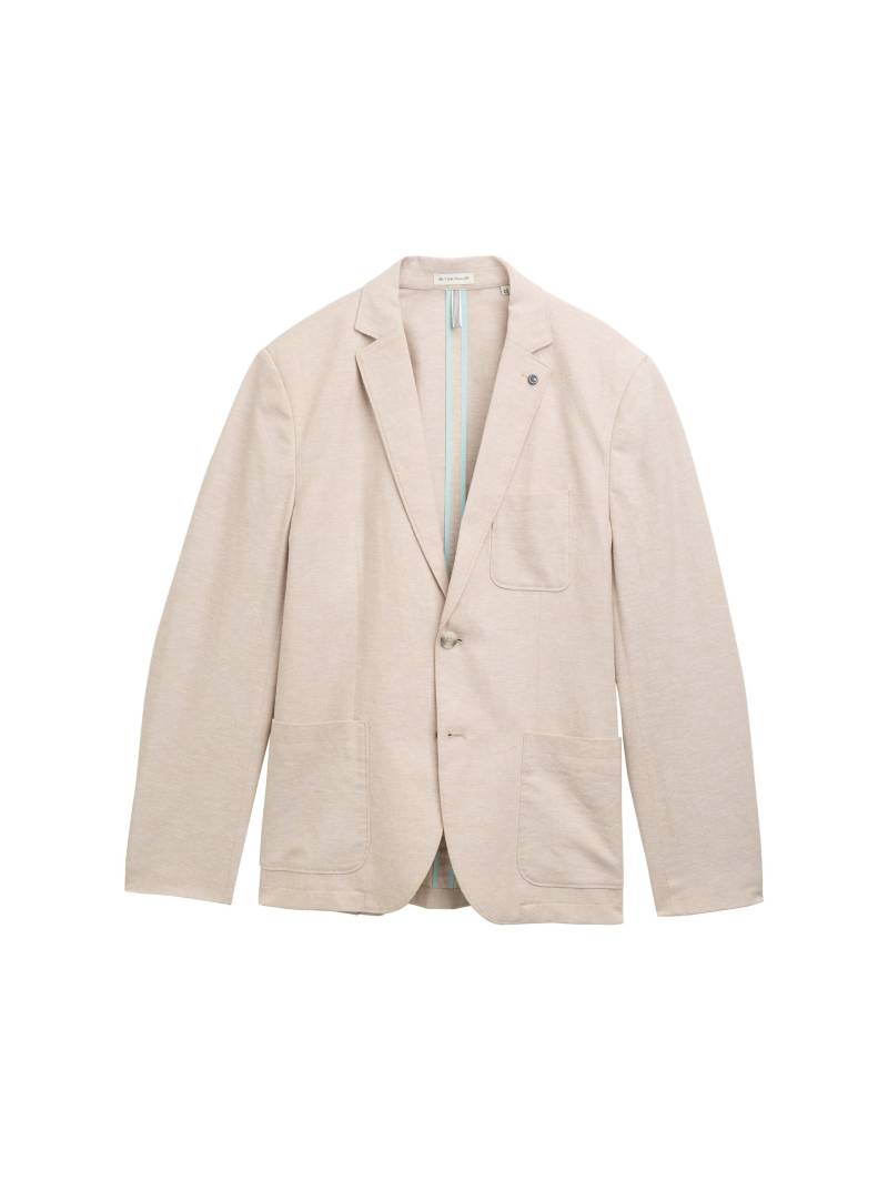 Tom Tailor - Sakko mit Leinenanteil silver ecru chambray - Gr. - 52 von Tom Tailor
