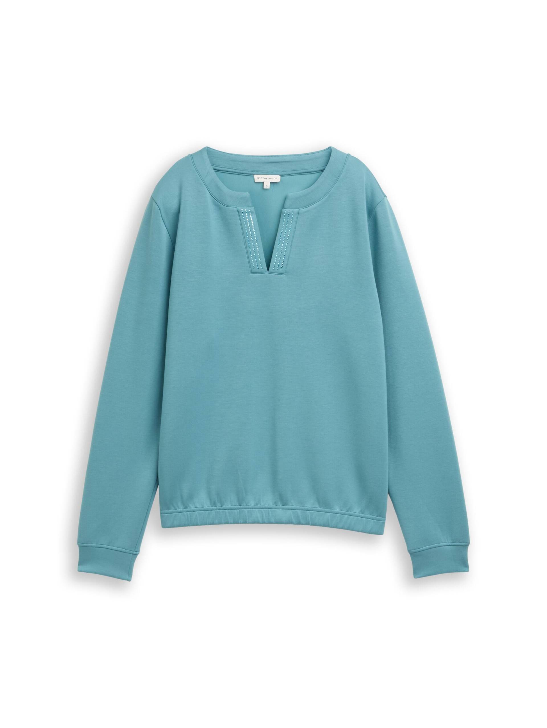 Tom Tailor - Scuba Sweatshirt mit Strasssteinen - Gr. - XXXL von Tom Tailor