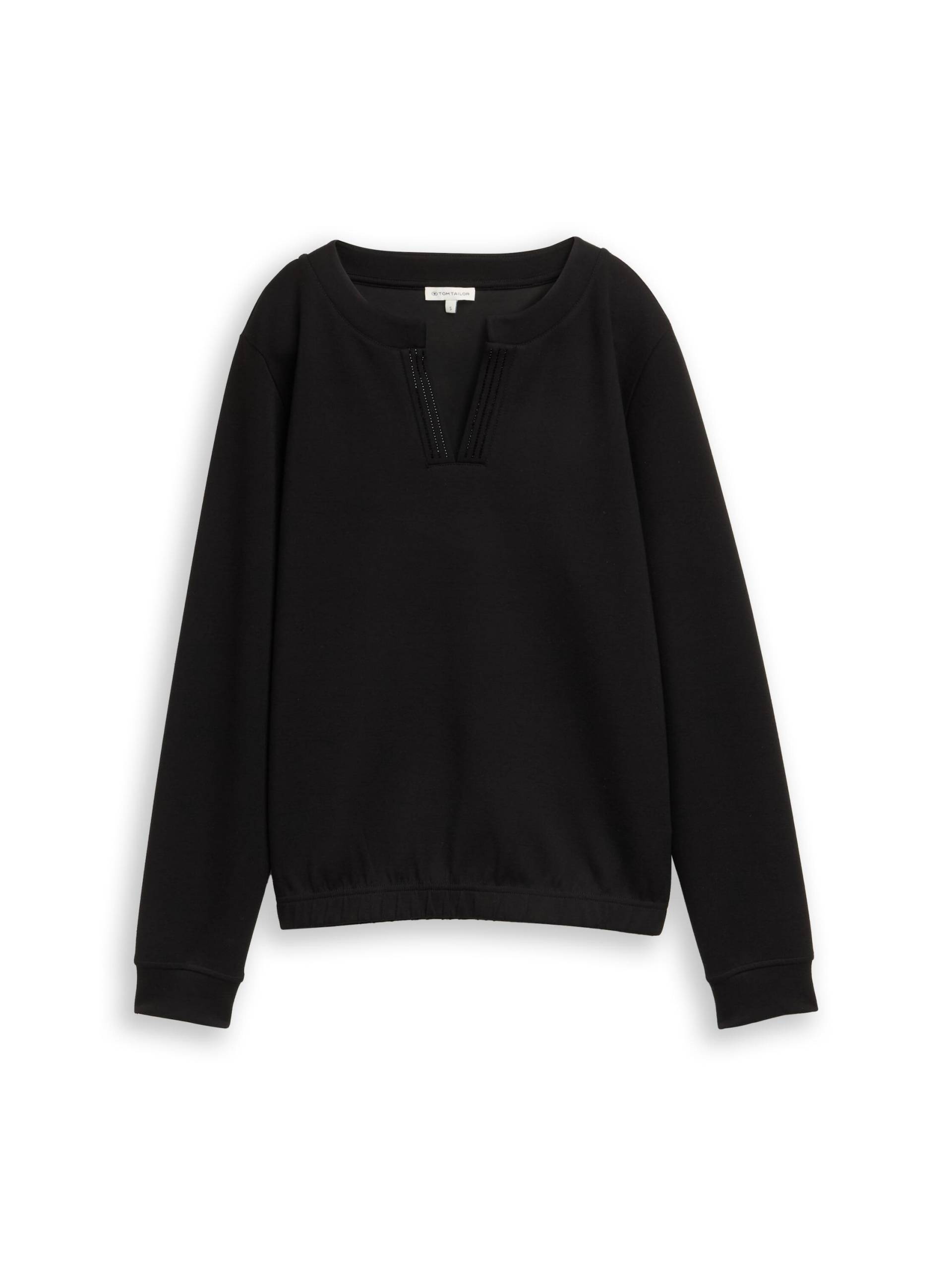 Tom Tailor - Scuba Sweatshirt mit Strasssteinen deep black - Gr. - S von Tom Tailor
