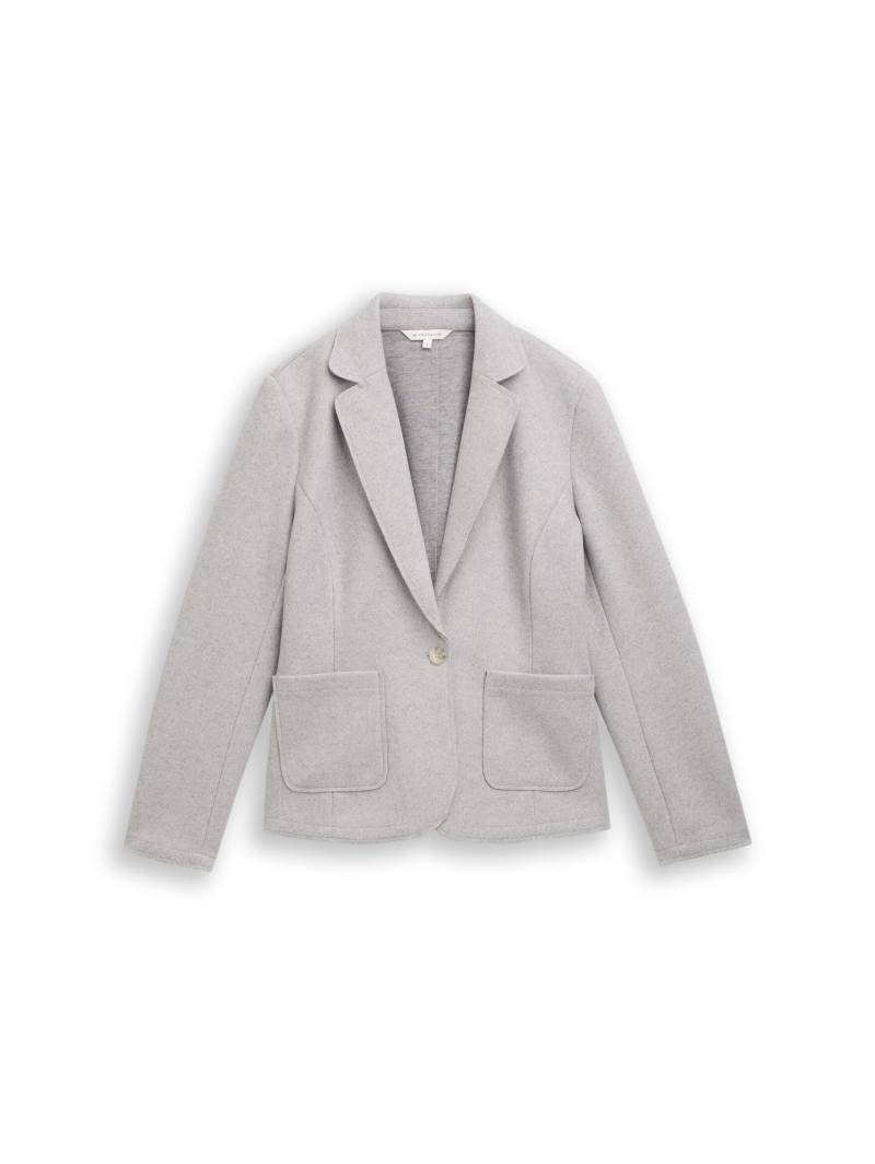 Tom Tailor - Slim Fit Blazer in Melange-Optik medium silver grey melange - Gr. - L von Tom Tailor