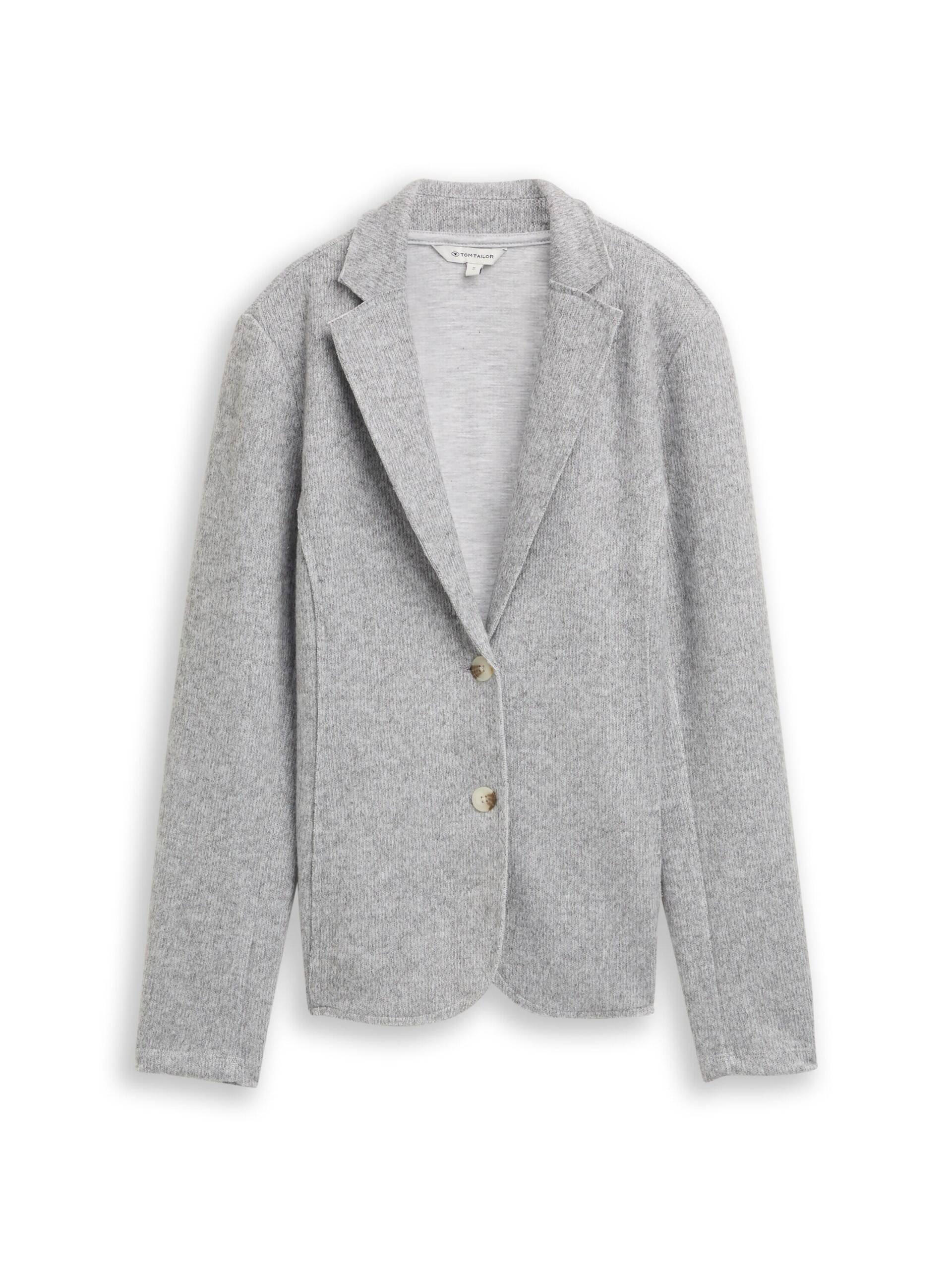 Tom Tailor - Slim Fit Blazer in Melange-Optik medium silver grey melange - Gr. - XXL von Tom Tailor