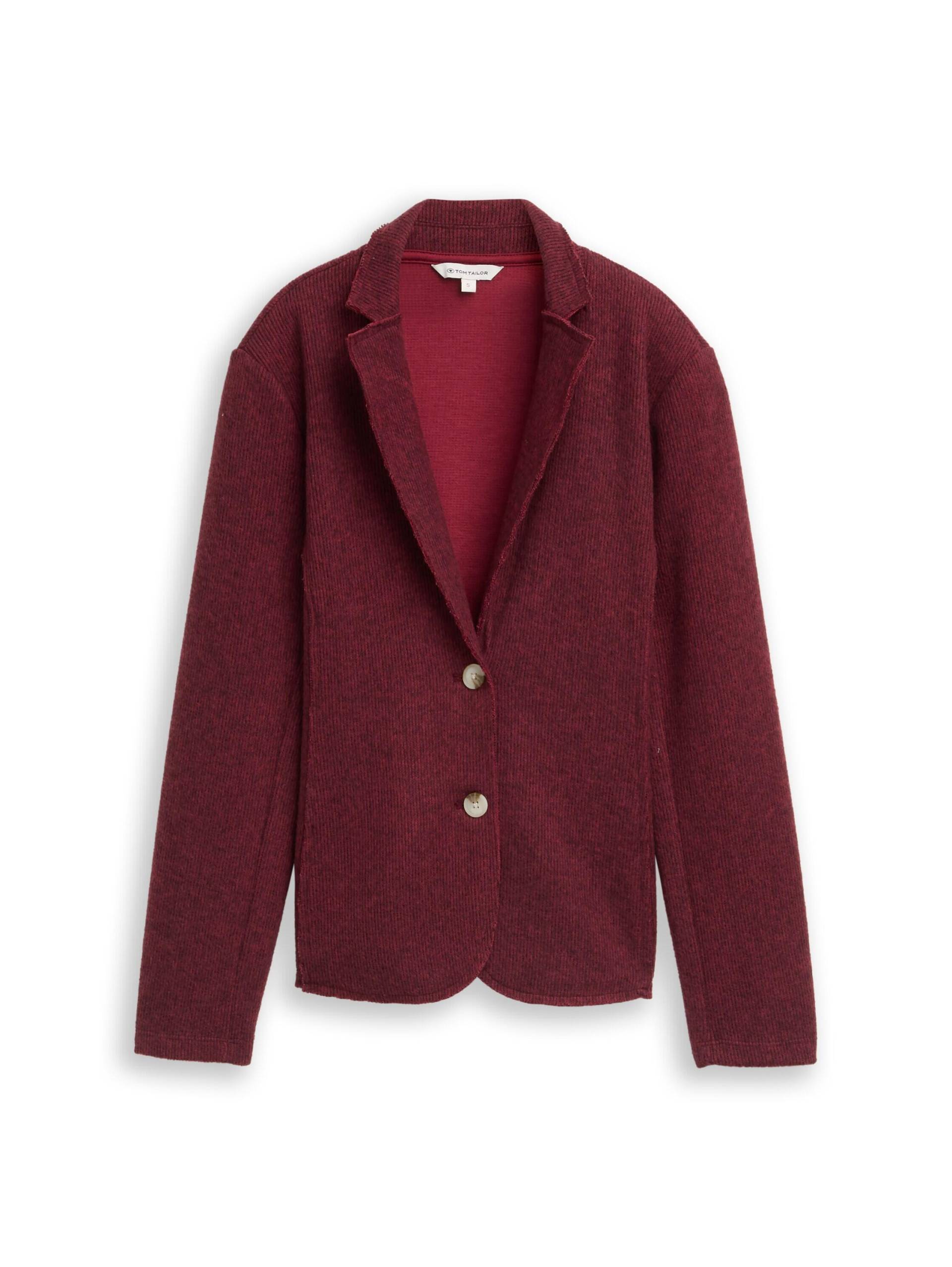 Tom Tailor - Slim Fit Blazer in Melange-Optik rumba red melange - Gr. - S von Tom Tailor