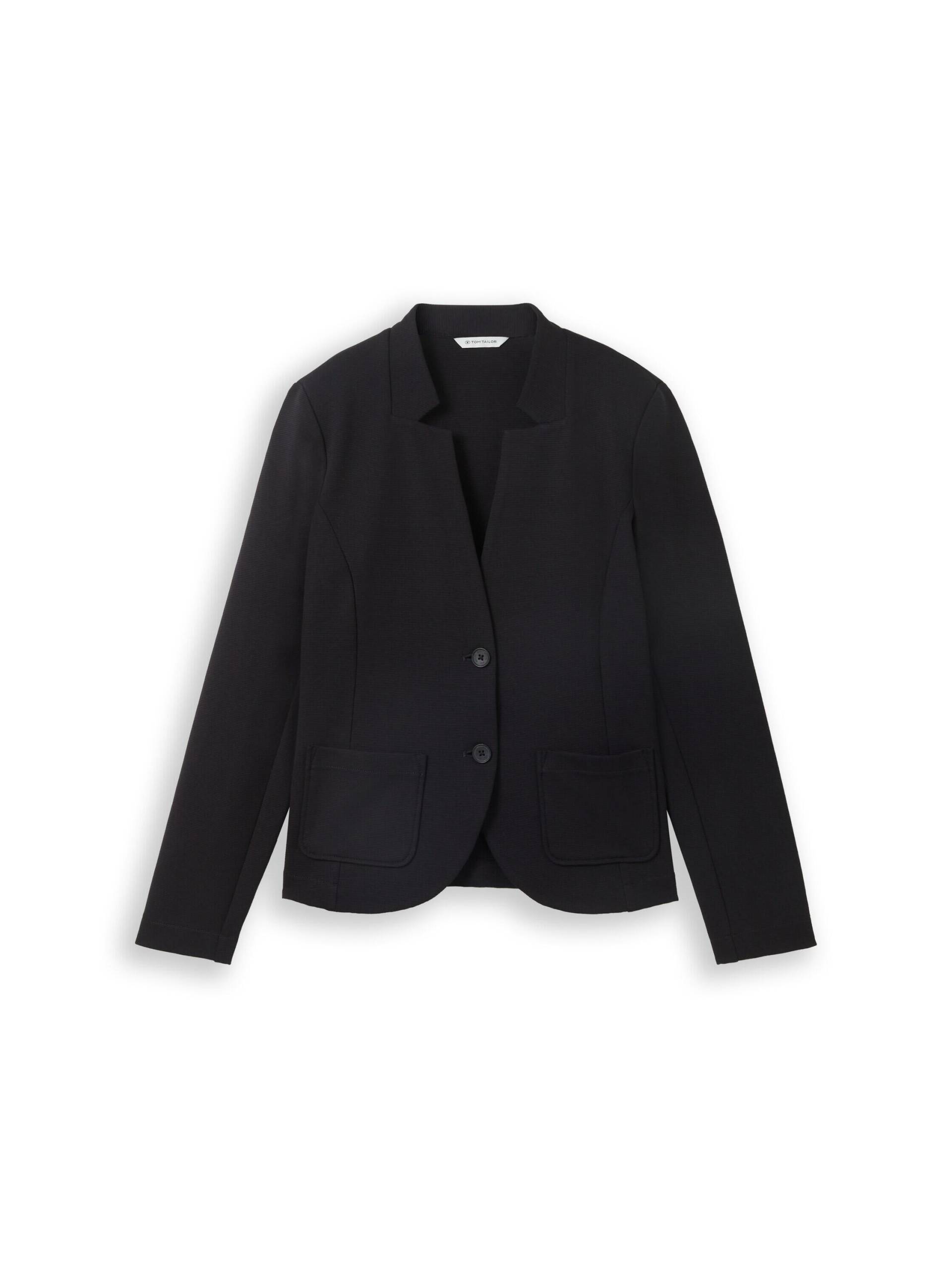 Tom Tailor - Slim Fit Blazer mit Ottoman Struktur deep black - Gr. - XS von Tom Tailor