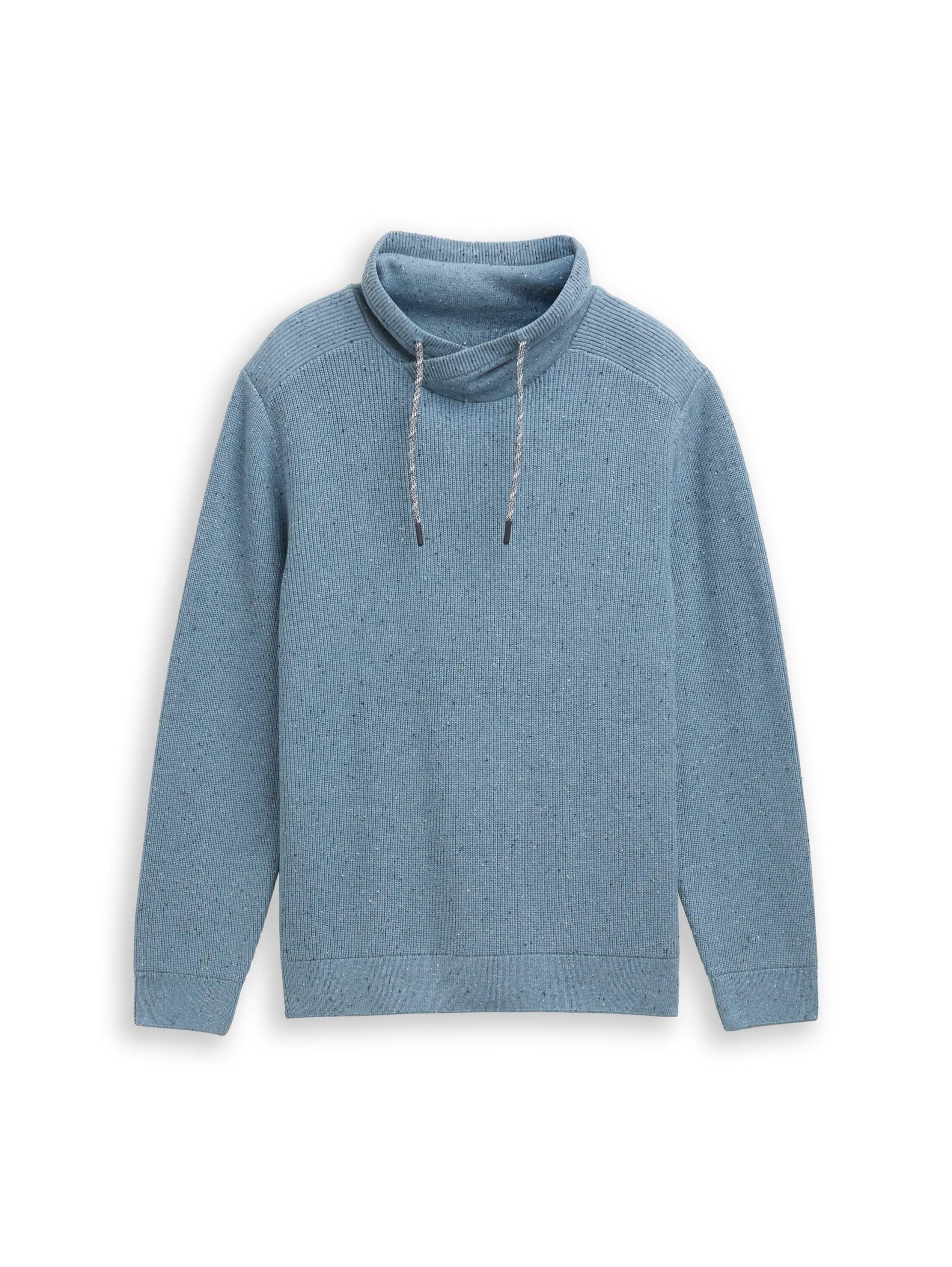 Tom Tailor - Snood Strickpullover in Melange-Optik faded blue melange neps - Gr. - L von Tom Tailor