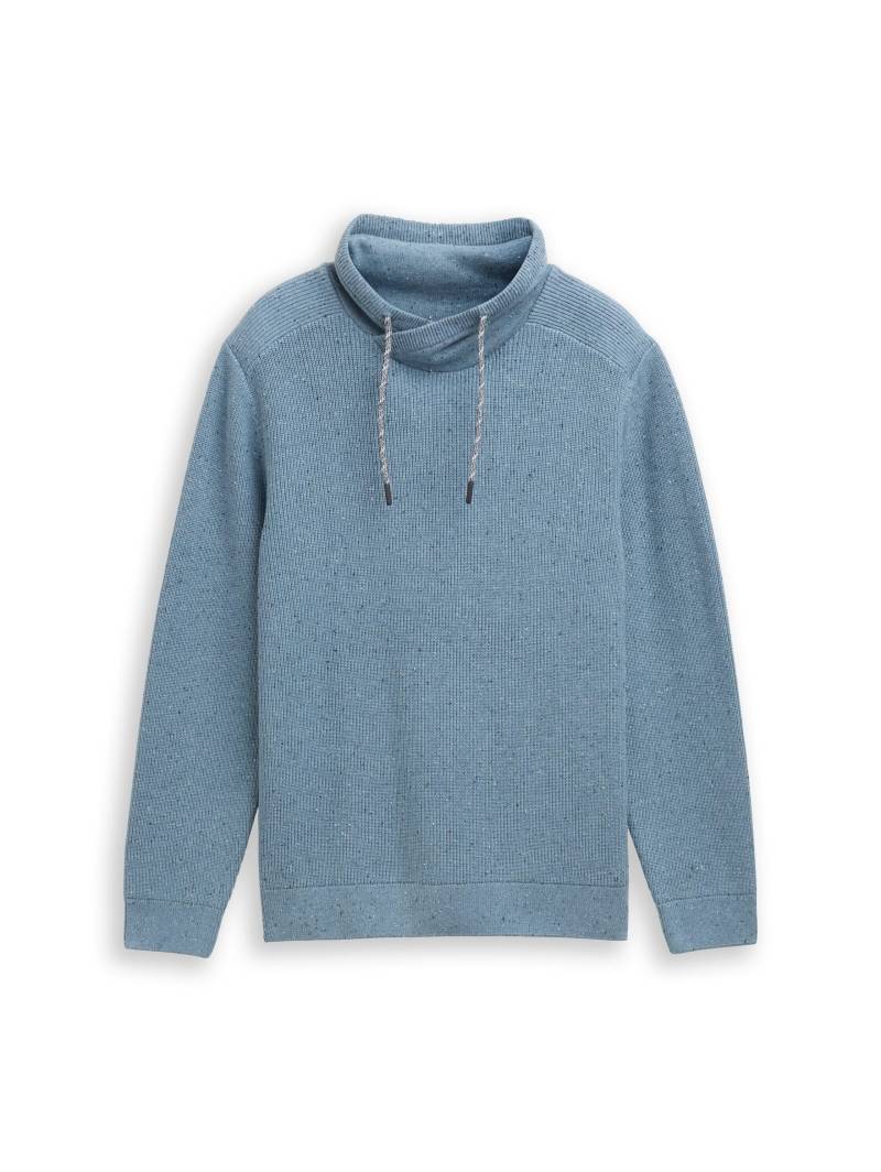 Tom Tailor - Snood Strickpullover in Melange-Optik faded blue melange neps - Gr. - L von Tom Tailor