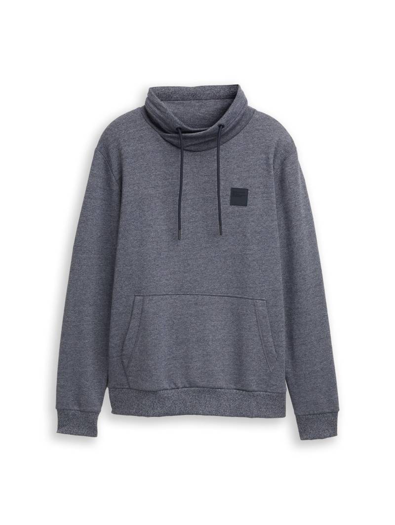 Tom Tailor - Snood Sweatshirt in Melange-Optik navy grindle structure - Gr. - M von Tom Tailor