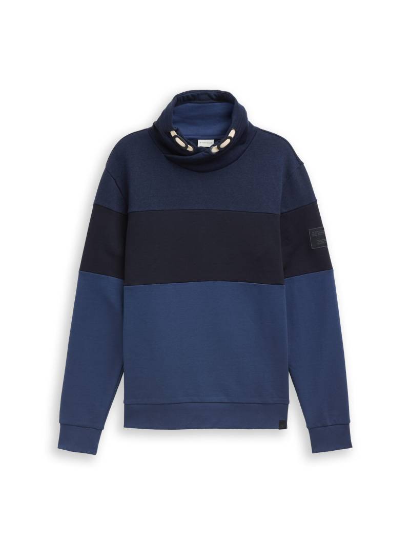 Tom Tailor - Snood Sweatshirt mit Colour Blocking ocean blue - Gr. - XXL von Tom Tailor