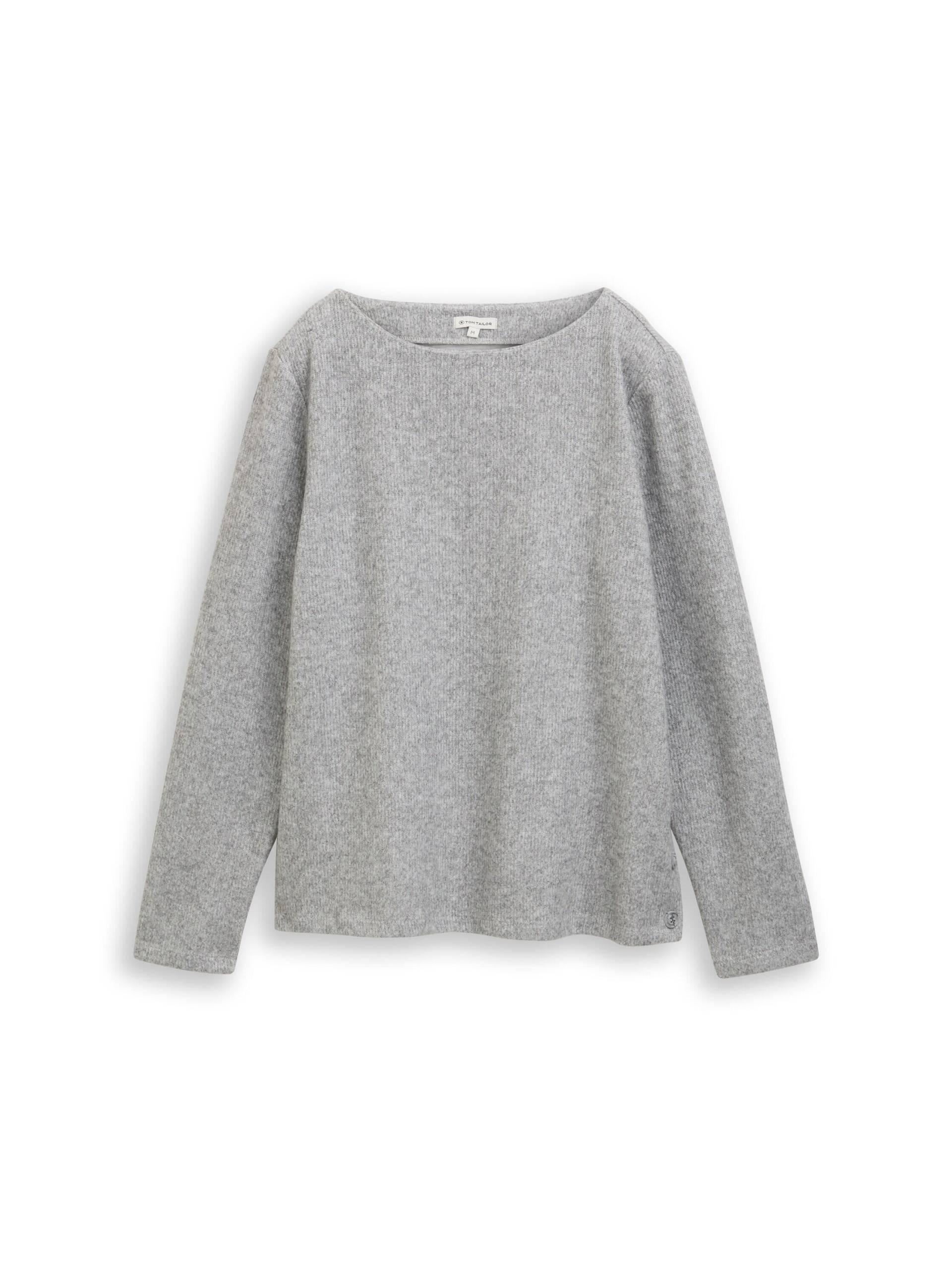 Tom Tailor - Soft-Touch Sweatshirt mit Knopf-Details medium silver grey melange - Gr. - XXL von Tom Tailor