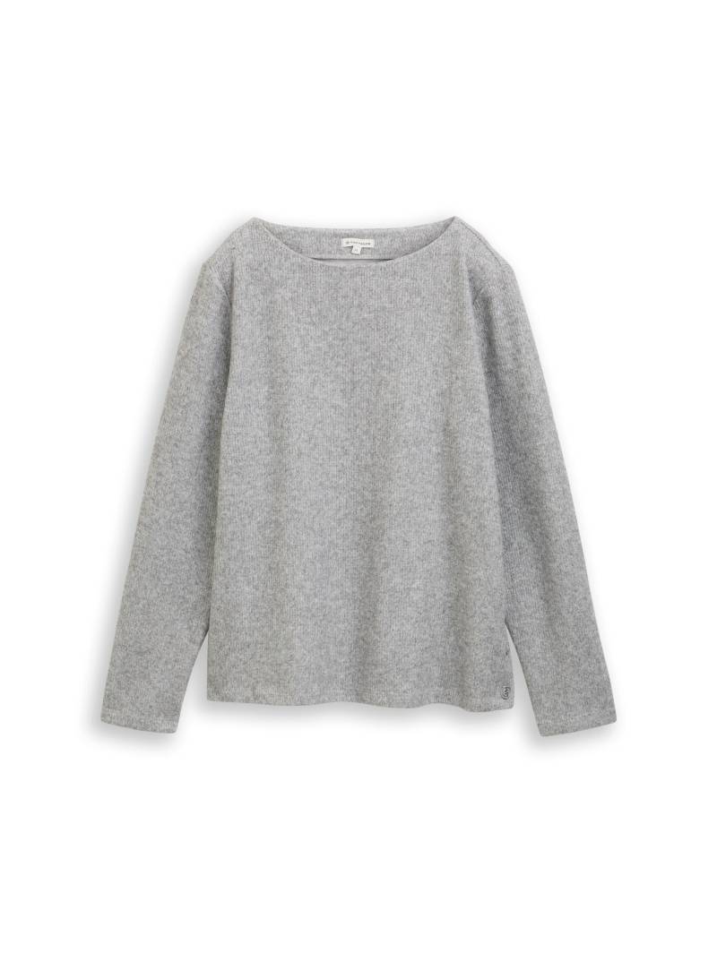 Tom Tailor - Soft-Touch Sweatshirt mit Knopf-Details medium silver grey melange - Gr. - XXL von Tom Tailor