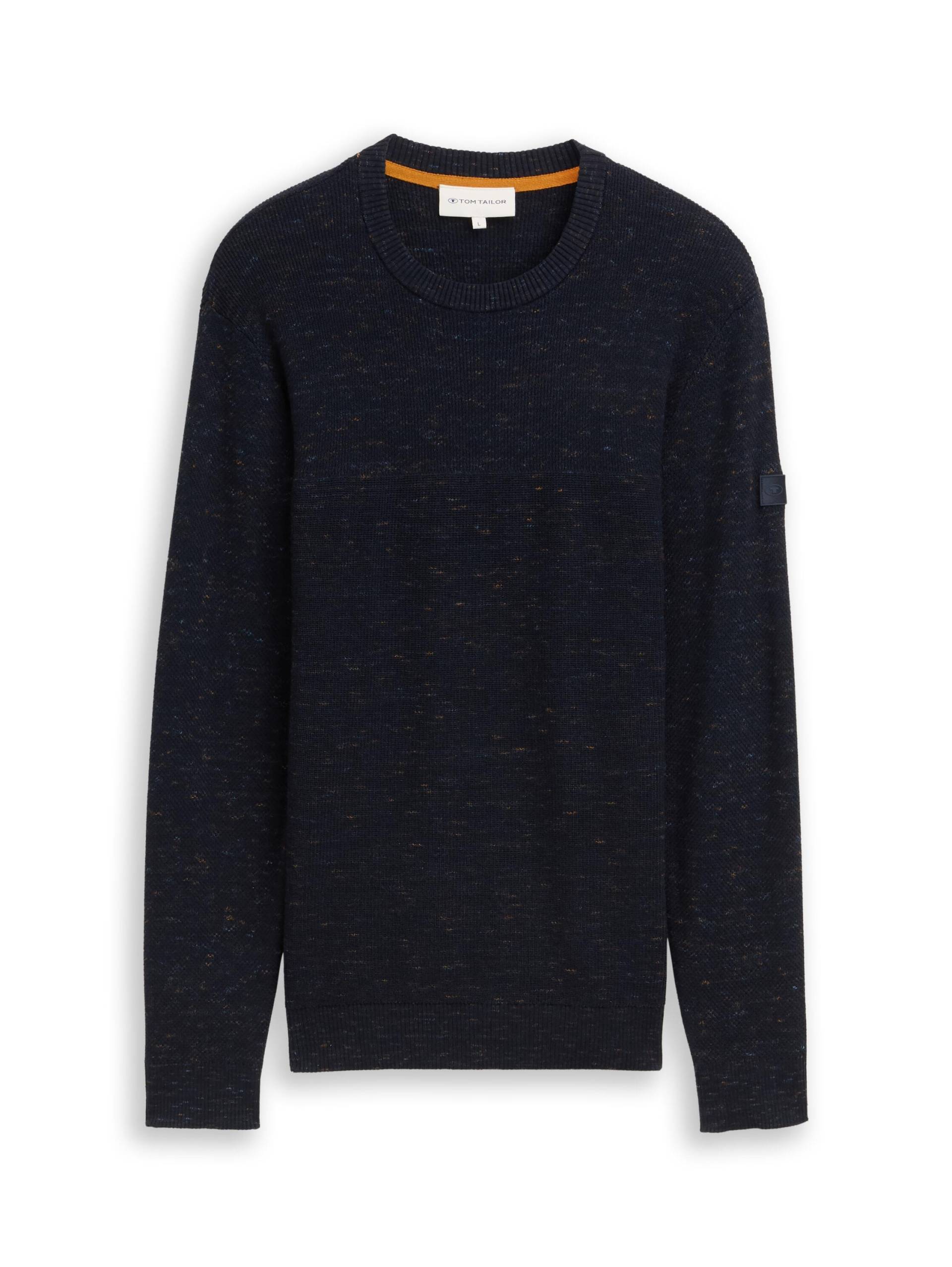 Tom Tailor - Space Dye Pullover mit Rundhalsausschnitt navy multicolor space dye - Gr. - L von Tom Tailor
