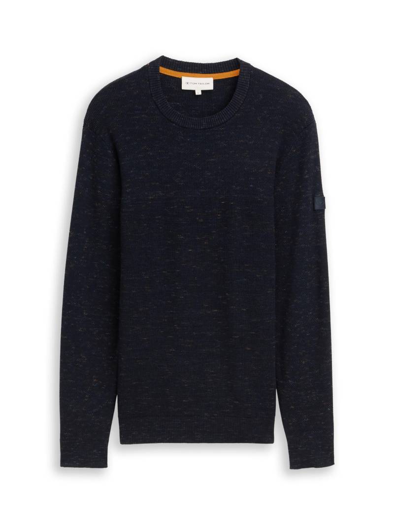 Tom Tailor - Space Dye Pullover mit Rundhalsausschnitt navy multicolor space dye - Gr. - S von Tom Tailor