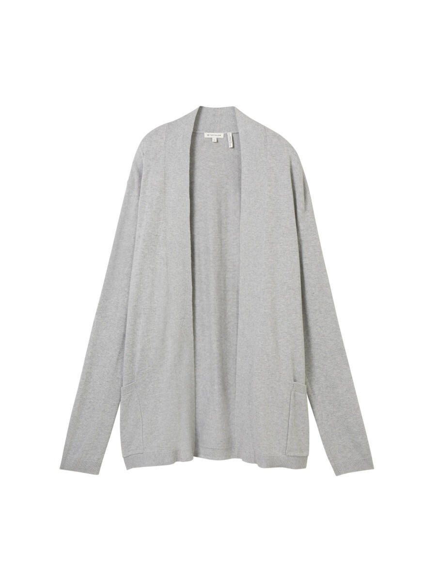 Tom Tailor - Strickjacke mit aufgesetzten Taschen grau - Gr. - L von Tom Tailor