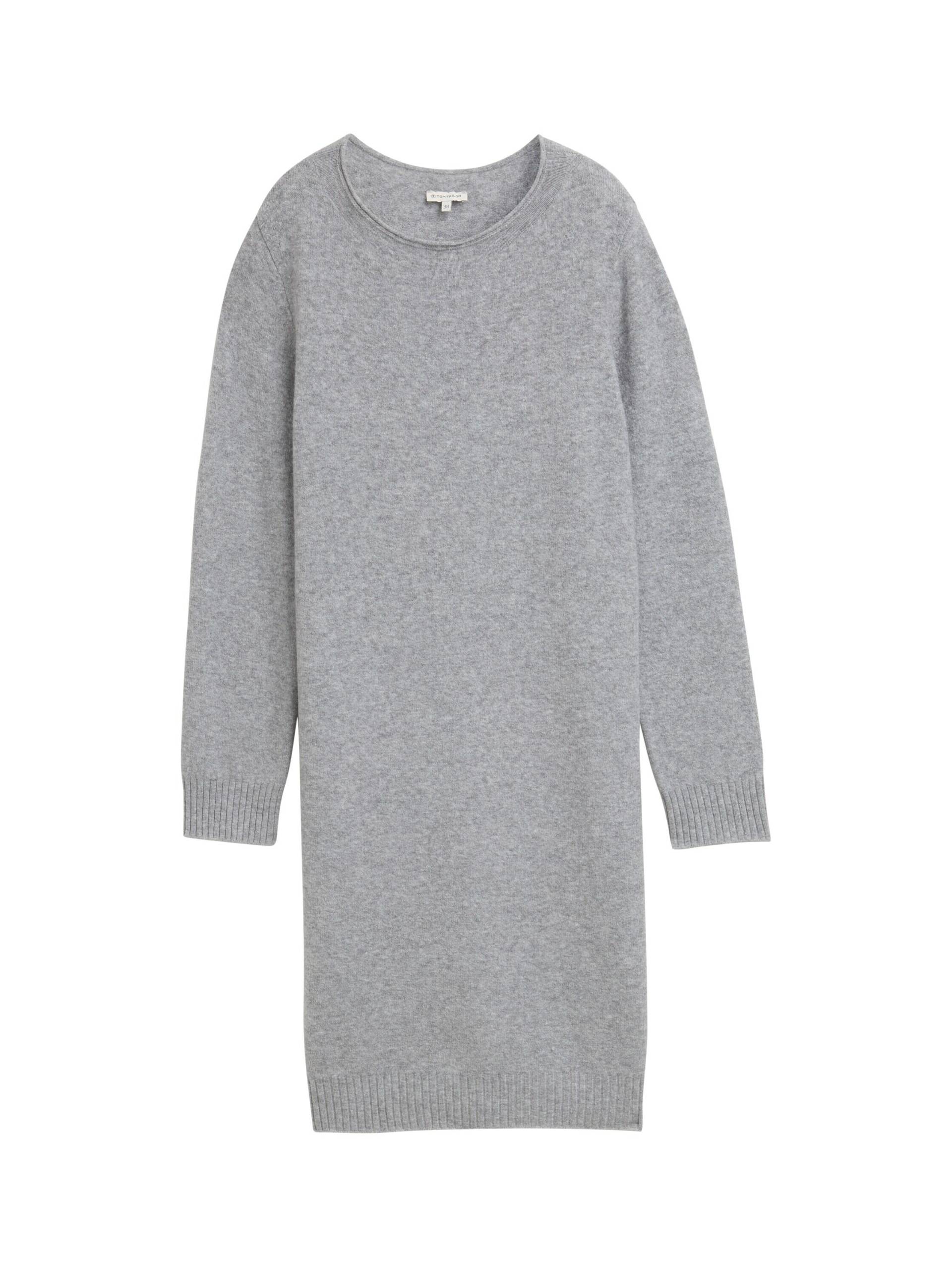 Tom Tailor - Strickkleid mit U-Boot-Ausschnitt medium silver grey melange - Gr. - 38 von Tom Tailor