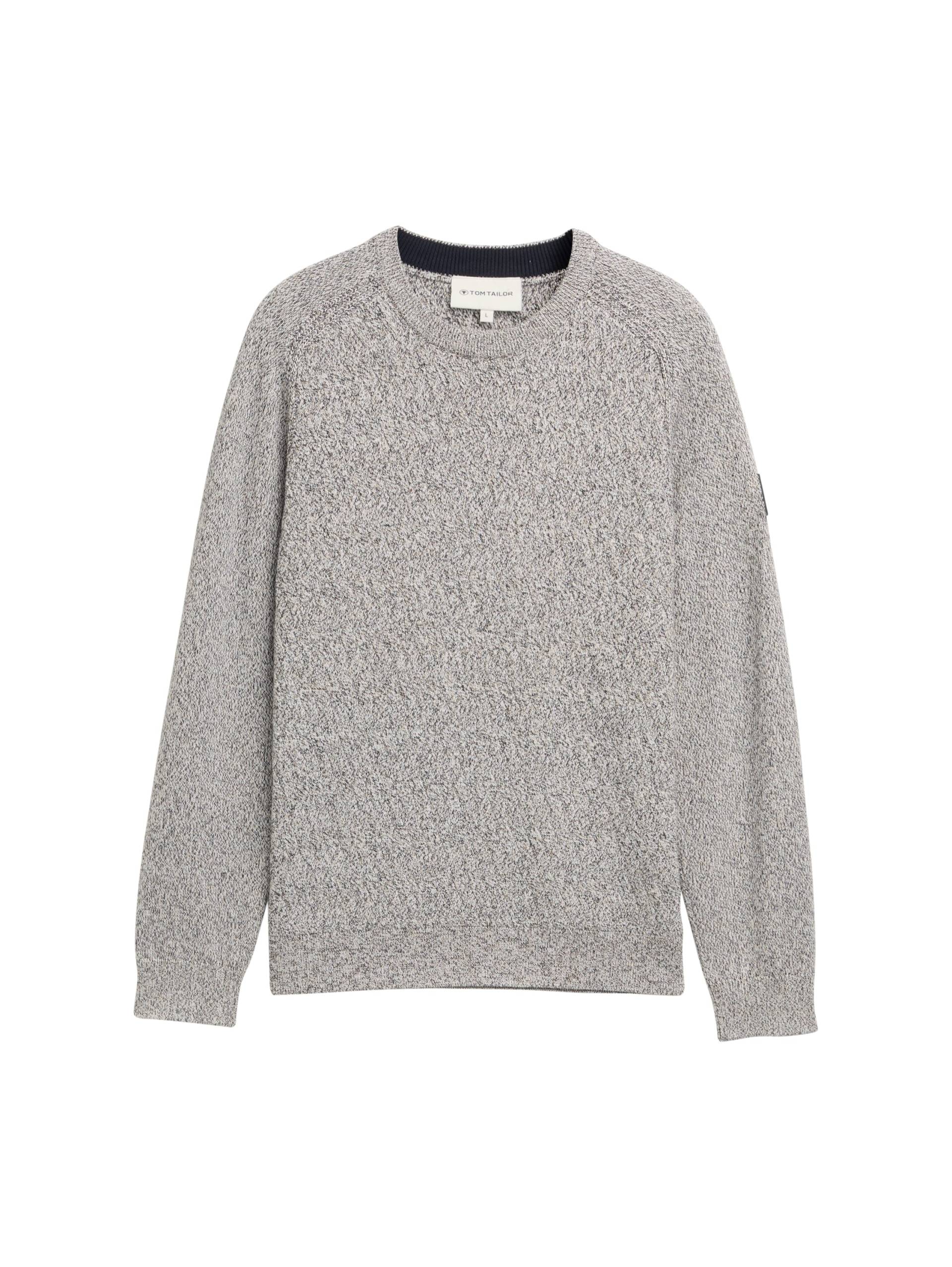 Tom Tailor - Strickpullover aus Baumwolle beige offwhite multicolor - Gr. - M von Tom Tailor