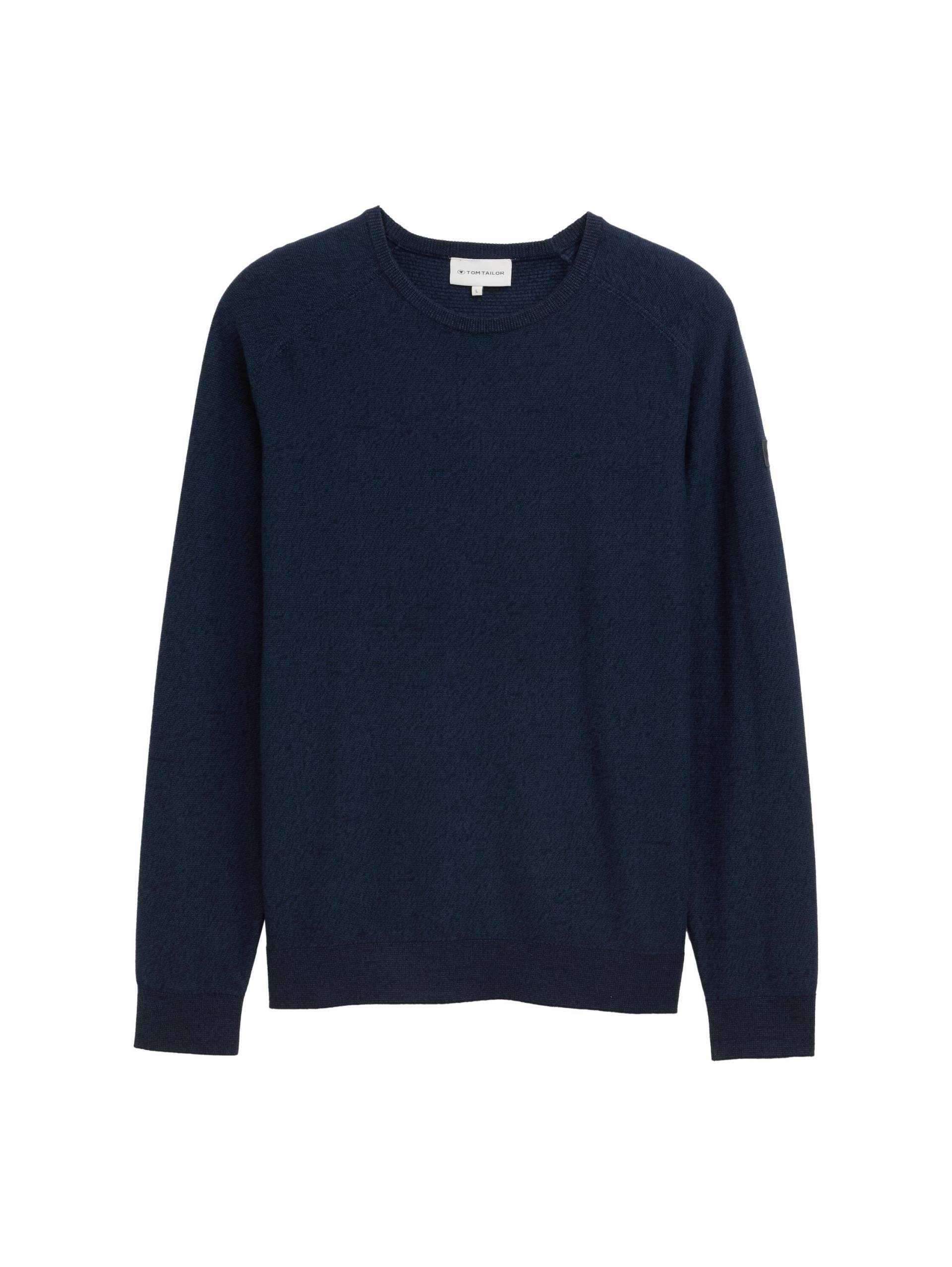 Tom Tailor - Strickpullover aus Baumwolle sky captain tonal finestripe - Gr. - XXXL von Tom Tailor