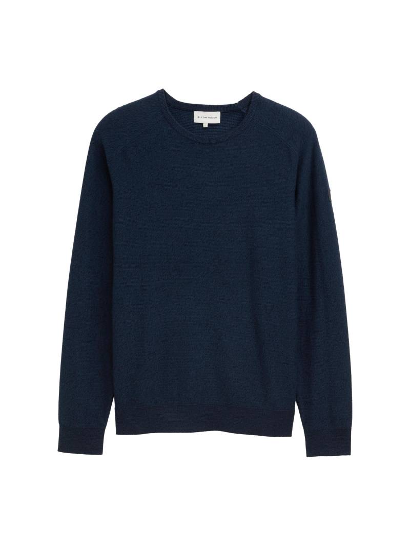 Tom Tailor - Strickpullover aus Baumwolle sky captain tonal finestripe - Gr. - XXXL von Tom Tailor