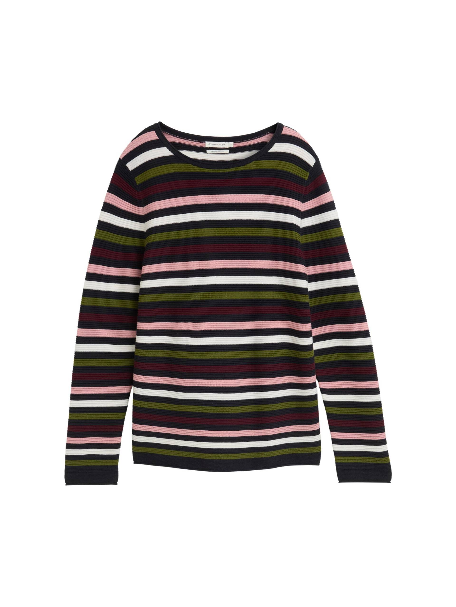 Tom Tailor - Strickpullover aus Bio-Baumwolle colourful ottoman knit - Gr. - XXL von Tom Tailor