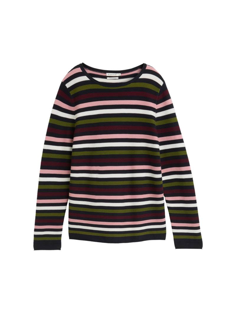 Tom Tailor - Strickpullover aus Bio-Baumwolle colourful ottoman knit - Gr. - XXL von Tom Tailor