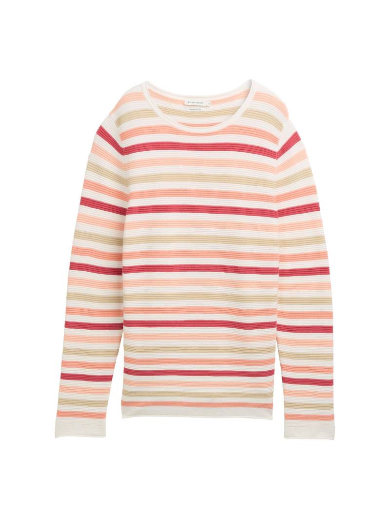 Tom Tailor - Strickpullover aus Bio-Baumwolle peachy knit stripe design - Gr. - XXXL von Tom Tailor