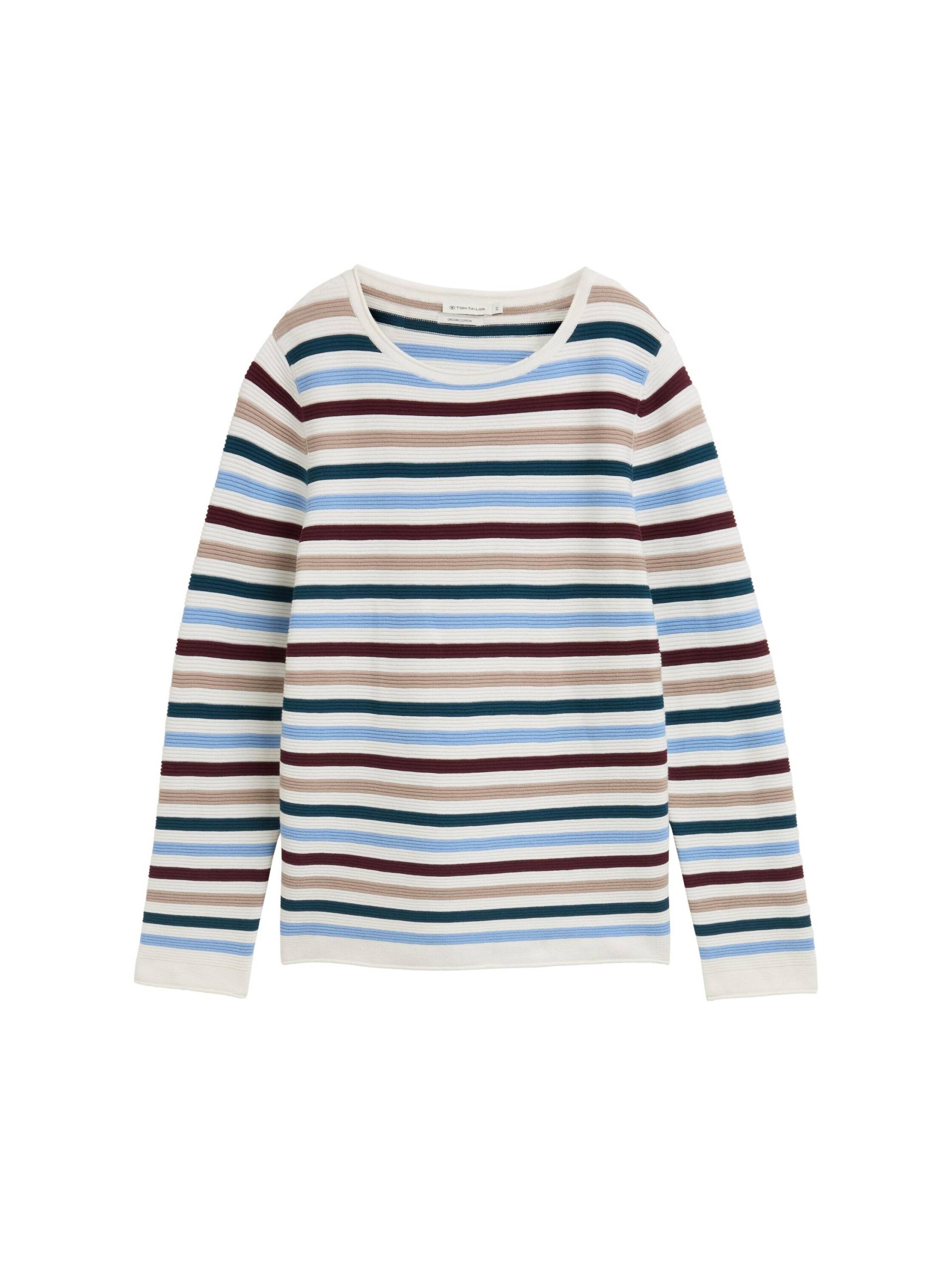 Tom Tailor - Strickpullover aus Bio-Baumwolle teal colored ottoman knit - Gr. - XXXL von Tom Tailor